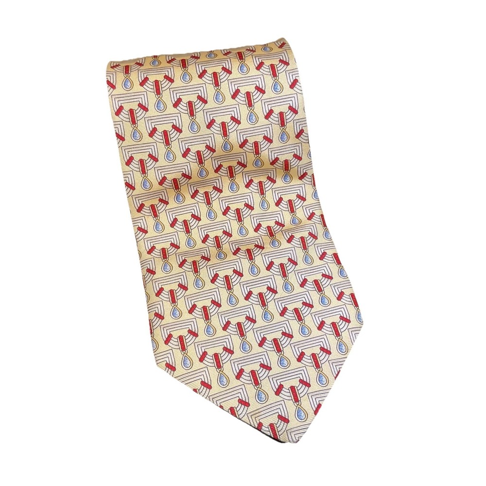 Paolo Gucci Neck Tie Mens Multicolor 100% Silk Printed Pointed Adjustable Formal